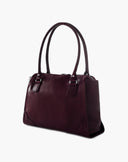 Structured Zip Shoulder Bag Burgundy