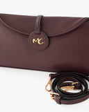 Borsa Pouch Allungata con Patta Bordeaux