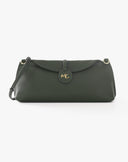 Borsa Pouch Allungata con Patta Verde Bosco