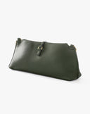 Borsa Pouch Allungata con Patta Verde Bosco