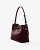 Bordeaux Drawstring Bucket Bag with Charm