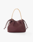 Borsa Morbida con Coulisse e Catena Bordeaux