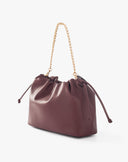 Borsa Morbida con Coulisse e Catena Bordeaux