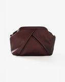 Borsa Pouch Geometrica con Pieghe Bordeaux