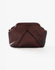 Borsa Pouch Geometrica con Pieghe Bordeaux