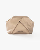 Borsa Pouch Geometrica con Pieghe Oro