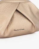 Borsa Pouch Geometrica con Pieghe Oro