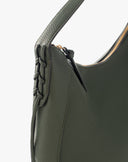 Borsa Hobo Morbida con Manico Regolabile Verde Bosco