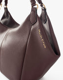 Burgundy Geometric Hobo Bag