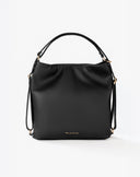 Black Faux Leather Convertible Backpack