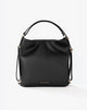 Black Faux Leather Convertible Backpack