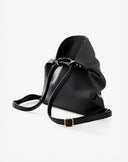 Black Faux Leather Convertible Backpack