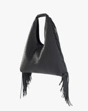 Black Fringe Bucket Bag