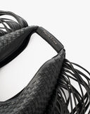 Black Fringe Bucket Bag