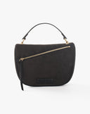 Borsa a Mano con Zip Diagonale Nero