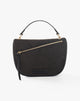 Borsa a Mano con Zip Diagonale Nero