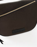 Borsa a Mano con Zip Diagonale Nero