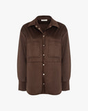 Suede-Effect Shirt with Applied Pockets