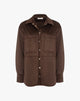 Suede-Effect Shirt with Applied Pockets