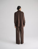 Suede-Effect Shirt with Applied Pockets