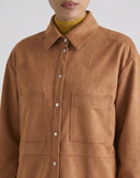 Camicia Effetto Suede con Tasche Applicate