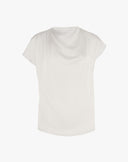 Top Drappeggiato con Scollo Morbido Panna