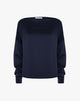 Navy Blue Boat Neck Top