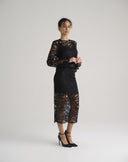Top in Pizzo Nero con Canotta Interna