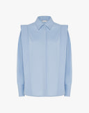 Camicia Strutturata con Spalline Azzurro