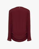 Blusa Elegante con Apertura Frontale Bordeaux