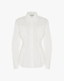 Camicia Strutturata con Taschini e Pinces Bianco