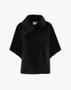 Black Cloth Cape with Wide Collar