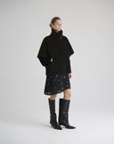 Black Cloth Cape with Wide Collar
