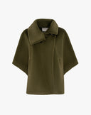Forest Green Cloth Cape with Wide Collar