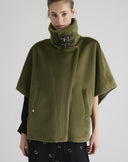 Forest Green Cloth Cape with Wide Collar
