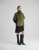Forest Green Cloth Cape with Wide Collar