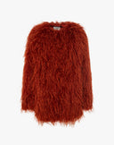 Cappotto Effetto Pelliccia Testurizzata Arancione