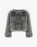 Anthracite Grey Faux Fur Short Jacket