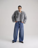 Anthracite Grey Faux Fur Short Jacket