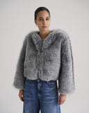 Anthracite Grey Faux Fur Short Jacket