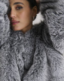 Anthracite Grey Faux Fur Short Jacket