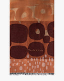 Foulard con Fantasia Geometrica Ruggine