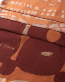 Foulard con Fantasia Geometrica Ruggine
