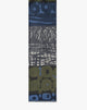 Foulard con Fantasia Geometrica Blu Polvere