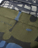 Foulard con Fantasia Geometrica Blu Polvere