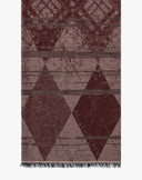 Bordeaux Scarf with Geometric Pattern