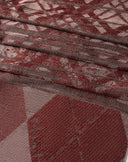 Bordeaux Scarf with Geometric Pattern
