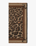Animal Print Scarf with Hazelnut Logo Frame