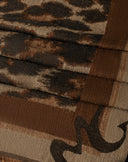 Animal Print Scarf with Hazelnut Logo Frame