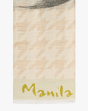 Foulard con Stampa Logo e Motivo Grafico Tortora